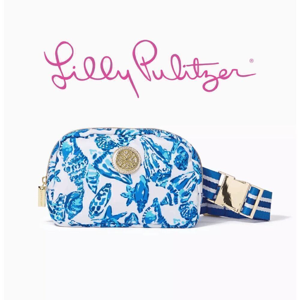🐚💙 LILLY PULITZER Jeanie Belt Bag Resort White Shell Collector NEW WITH TAGS